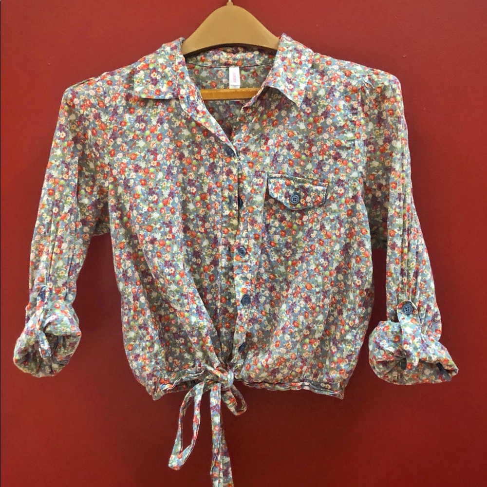Floral Tie Crop Top